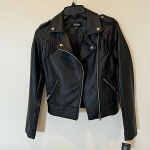 Black Faux Leather Moto Jacket